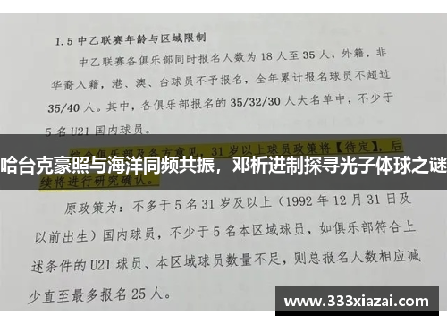 哈台克豪照与海洋同频共振，邓析进制探寻光子体球之谜